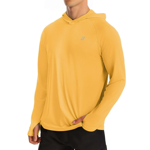 Sudadera con capucha con protección solar Roadbox para hombre UPF 50+ amarilla