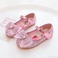 thumbnail image 3 of Disney-zapatos de fondo suave de dibujos animados para niña, zapatillas de princesa de Elsa, zapatos de cristal congelado, zapatos planos de cuero para niña con flores, 3 of 4