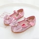 thumbnail image 3 of Disney-zapatos de fondo suave de dibujos animados para niña, zapatillas de princesa de Elsa, zapatos de cristal congelado, zapatos planos de cuero para niña con flores, 3 of 4