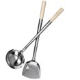 thumbnail image 2 of 2pcs Long Handle Shovel Spoon Set Stainless Steel Cooking Shovel Spatula Cooking Spoon for Home (Spatula + Spoon), 2 of 9