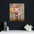 thumbnail image 4 of ARISTURING Funny Piggy and Pink Butterfly Pig Pictures Wall Art Farmhouse Wall Decor Farm Animal Canvas Poster Mural for Bedroom Bathroom and Kitchen Framed and Ready to Hang, 4 of 4