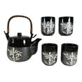 thumbnail image 4 of Charcoal Black Japanese Bamboo Grove Ceramic Tea Set Teapot And 4 Cups Drinkware, 4 of 6