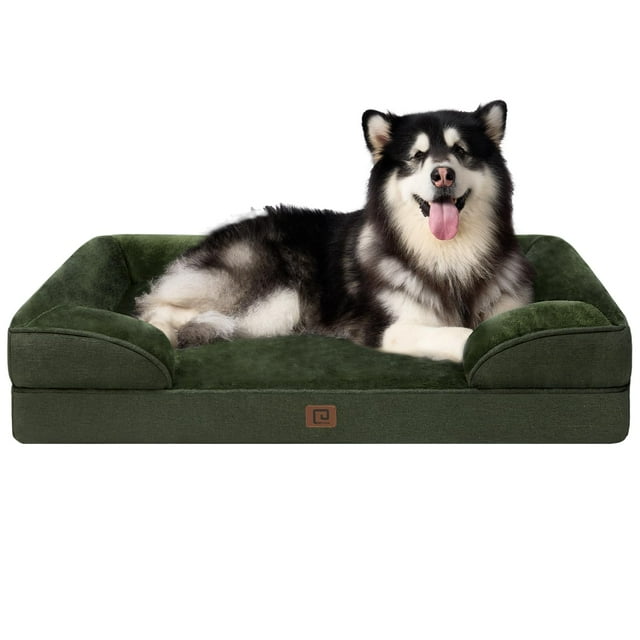 Cama para perros EHEYCIGA Orthopedic XL, impermeable, espuma viscoelástica, verde