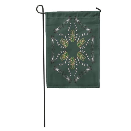 SIDONKU Gray Christmas New Year Snowflakes Winter Snow Flakes Doodles Green Garden Flag Decorative Flag House Banner 12x18 inch