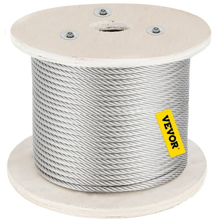 

VEVOR 5/32 x 500ft Wire Rope Cable Stainless Steel Rope 1x19 Steel Wire Cable Rope 316 Marine Grade