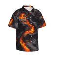 thumbnail image 2 of Daiia Molten Lava Abstract Flow Hawaiian Shirt for Men Gentle Cotton Regular Short Sleeve Casual-XX-Large, 2 of 9