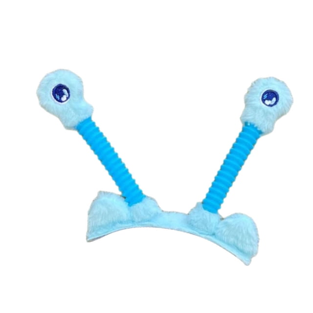 Adorno para casco de esquí con ojos y orejas grandes, con luz. Práctico, creativo, divertido y moderno. Fácil de usar para esquiadores adultos. Azul claro