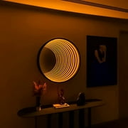 Ozarke 3D Circle Infinity Mirror Light, LED Wall Mirror RGB Color - Small