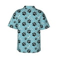 thumbnail image 4 of Xecao Cute Dog Footprints print Hawaiian shirt - a stylish short-sleeve button-down for men, perfect for casual beach and tropical outings., 4 of 9