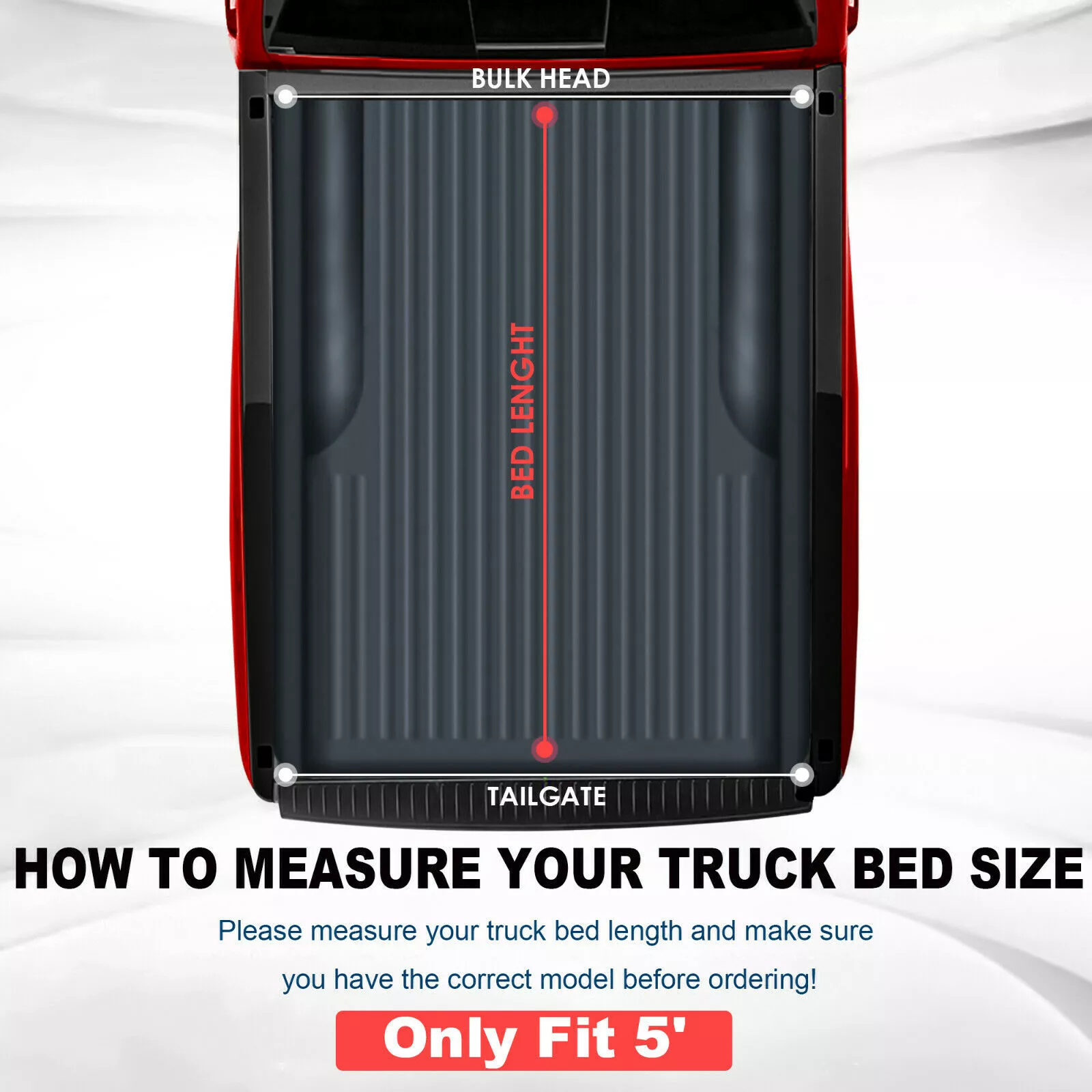 MOSTPLUS 5FT Soft Roll Up Tonneau Cover for 2024 2025 2026 Toyota Tacoma Truck Bed Waterproof