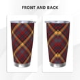 thumbnail image 3 of Haiem Buffalo Check Plaid Printed 20oz Straight Skinny Car Cups With Insulated Cup Sleeve Portable Handle, Sports Travel Coffee Mug, Stainless Steel, Insulated-Without Straw, 3 of 8