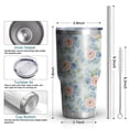 thumbnail image 3 of 30oz Pioneer Flower Floral Print Pattern Tumbler, Double Wall Vacuum Insulated Cup, BPA-Free Leak Proof Lid & Reusable Straws, Hot 12h, Cold 34h, 3 of 6