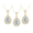 Yellow Gold, variant on Pack of 3 - Isabel 18k Gold Plated Dangle Earrings with Simulated Diamond Crystals