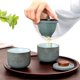 thumbnail image 5 of de teteras de cerámica , bolsa protectora portátil de cerámica, vajilla, de té, taza de té, de té para Picnic, Ca Versión Doble Verde mayimx Teteras de cerámica, 5 of 6