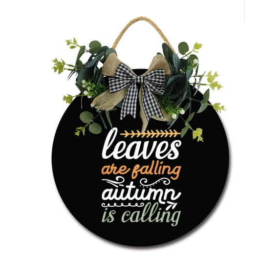 Harvest Time Sign Front Door Porch Decorations, Round Rustic Wood Hanging Sign for Farmhouse Porch Outdoor Home Holiday Front Door Sign Decor