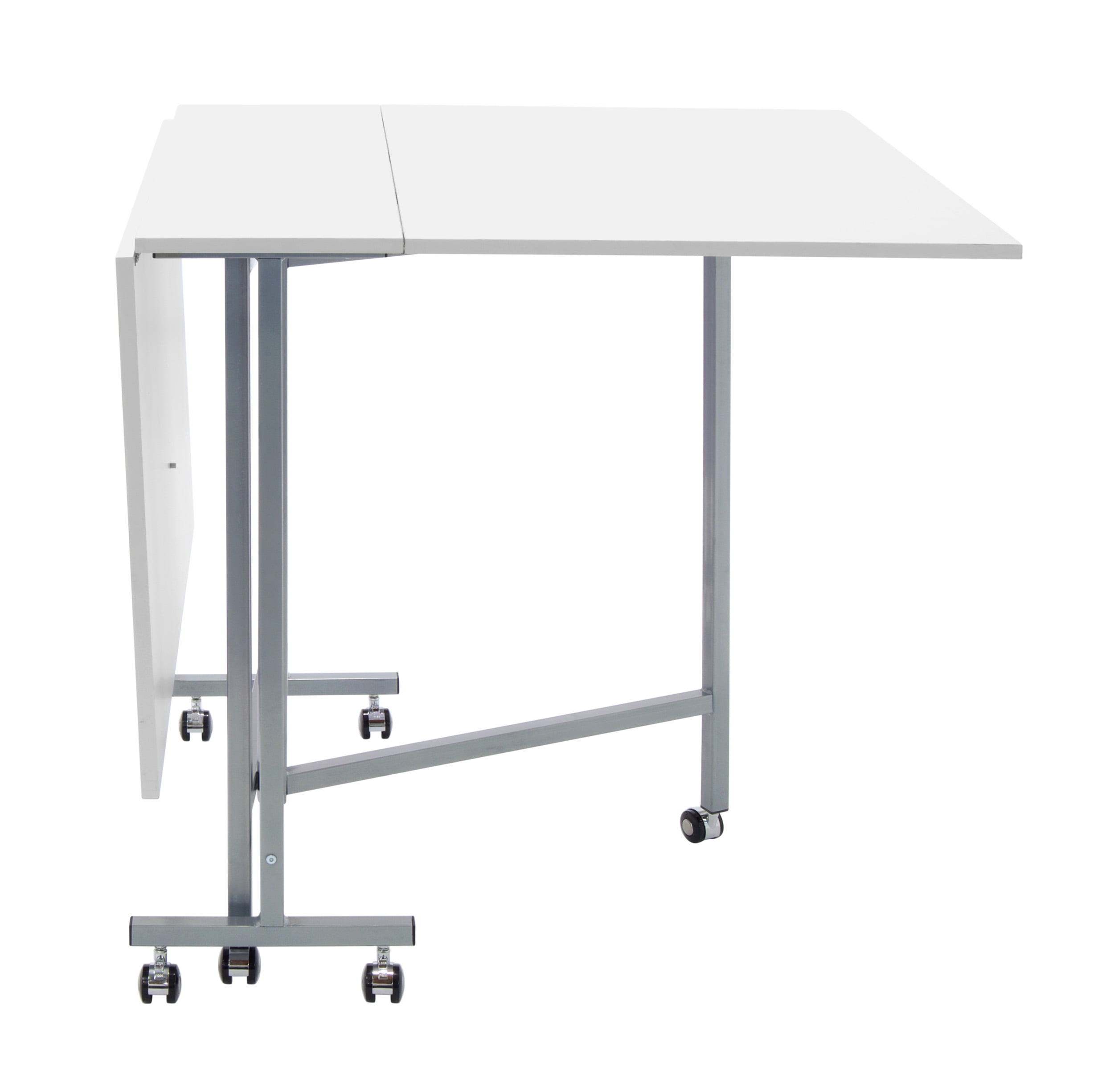 Sew Ready 58.75 in. W x 36.5 in. D MDF Folding Fabric Cutting Table,  Drawers, Grid and Guides Top, Adjustable Height, Silver/White 13386 - The  Home Depot