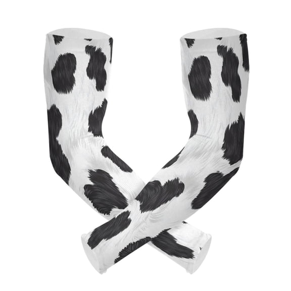 ALAZA Cow Print UV Sun Protection Arm Sleeves UPF 50  Compression Cooling Sleeve 1 Pair