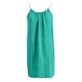 thumbnail image 4 of Backless Cami Dress for Women Linen Open Back House Lounge Loose Dresses Spaghetti Strap Summer Beach Flowy Sundress, 4 of 7