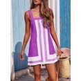 thumbnail image 5 of Women'S Striped Mini Dress Boho Shoulder Strap Sundress Summer Cover Up Dress for Beach  L, 5 of 6