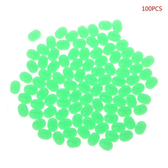 Necvior 100Pcs Oval Luminous Fishing Lures Fishing Beads Sea Hard Floating Float Tackles