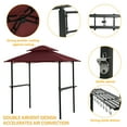thumbnail image 6 of Outdoor Patio Gazebo, 8 x 5 Ft Patio BBQ Shelter, Double Tier Gazebo Canopy Tent with Air Vent, Hooks and Bottle Opener, Outdoor Gazebo Canopy with Steel Frame for Patio Backyard Deck Outdoor, B3494, 6 of 9