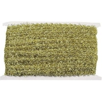 20 Yards 1/2 Inch Christmas Gold Tinsel Garland Ribbon Xmas Mini Thin Metallic Foil Twist Xmas Fluffy Ribbon Wired