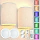 thumbnail image 1 of Apliques de pared recargables, 13 colores cambiables, luces de pared regulables con control remoto, lámpara de pared para dormitorio, sala de estar, 1 of 8