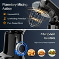 thumbnail image 4 of Honinst 6.5 QT Electric Stand Mixer, 10+P Speeds Lightweight with Tilt-Head Kitchen Stand Mixer, Dough Hook, Whisk, Beater and Bowl, Food Mixer for Baking, Cake and Most Home Cooks, 4 of 8