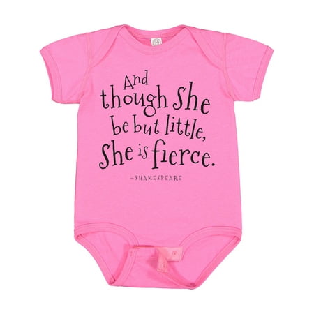 

Inktastic Though She Be but Little Shakespeare Quote Gift Baby Boy or Baby Girl Bodysuit