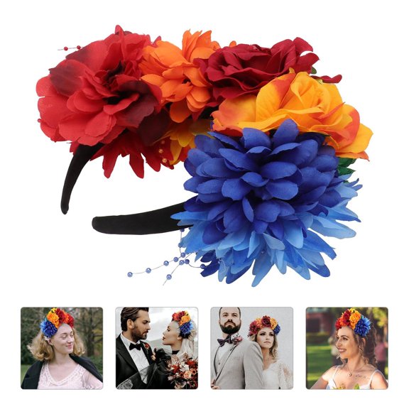 MERRYHAPY Fashionable Flower Headdress with Assorted Colors Perfect for Weddings and Festivals
