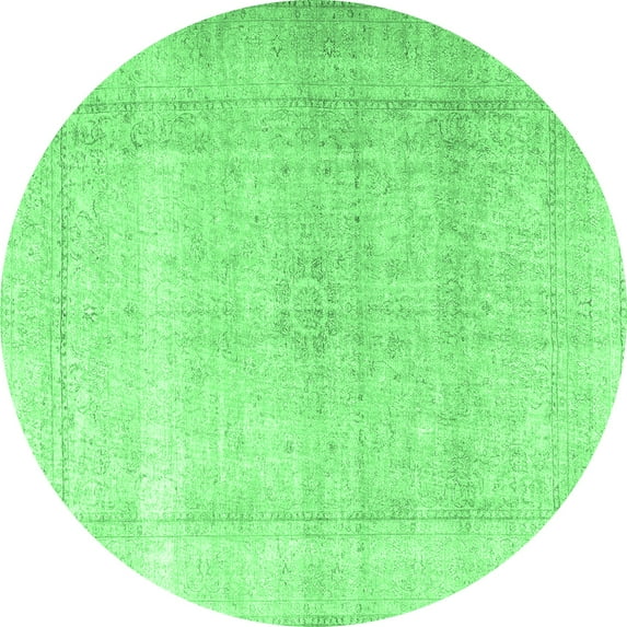 Ahgly Company Indoor Round Persian Emerald Green Traditional Area Rugs, 3' Round