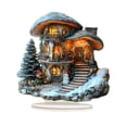 thumbnail image 2 of Decoración navideña plana 2D de casa , miniatura de pueblo navideño, accesorio fotográfico tradicional en acrílico para oficina, tienda,, 2 of 9