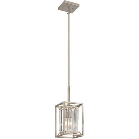 

MANXING Linares 1-Light Mini Pendant Light Fixture Aged Platinum 87430-AP