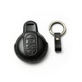 thumbnail image 1 of fastboy Leather Car Key Case Cowhide Holder Full Protection Shell Auto Fashion Keychain Soft Cover Replacement for MINI Black, 1 of 6