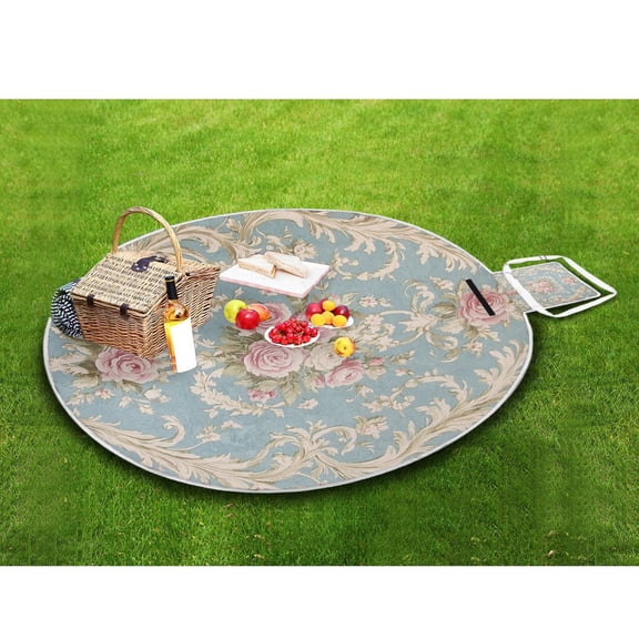 Picnic Blankets Teencool Beach Blanket Creatively Classic Roses on Serene Blue Pattern Outdoor Blanket for Travel