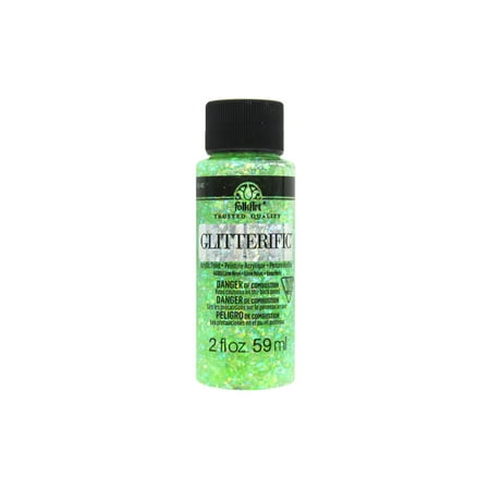 UPC: 0028995443893 | FolkArt Glitterific Acrylic Craft Paint Glitter Finish Lime Neon 2 fl oz