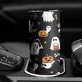 thumbnail image 3 of 20oz Black Halloween Ghosts and Pumpkins Skinny Tumblers Stainless Steel Tumbler with Lid and Straw,Vacuum Insulated Double Wall Travel Tumbler Cups with Cleaning Brush for Coffee,Tea, 3 of 6
