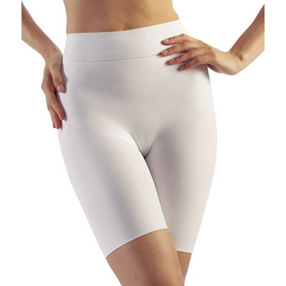 Tummy Flatting & Butt enhancing Compression Shorts. For Slimmer Look & After Cosmetic Surgery. Post-Op Garments. Fine Italian Made Quality & Style. (Large White)