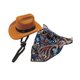 thumbnail image 4 of Accesorios de vestuario de vaquero de mascota sombrero de vaquero y pañuelo divertido para el cumpleaños del gato marino, 4 of 8