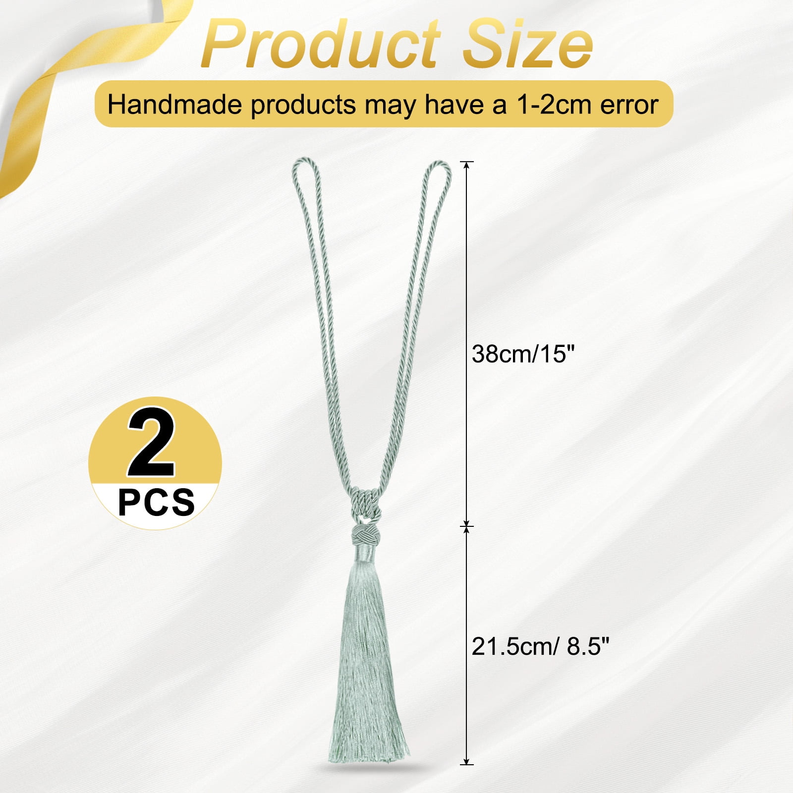 Unique Bargains Handmade Elegant Curtain Tiebacks Tassel Home Decor Gray Blue 2 Pcs