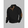 thumbnail image 2 of SUNSIOM Men's Fall Henley Sweater Patchwork Button Down Long Sleeve Knitwear Loose Fitting Pullover, 2 of 6