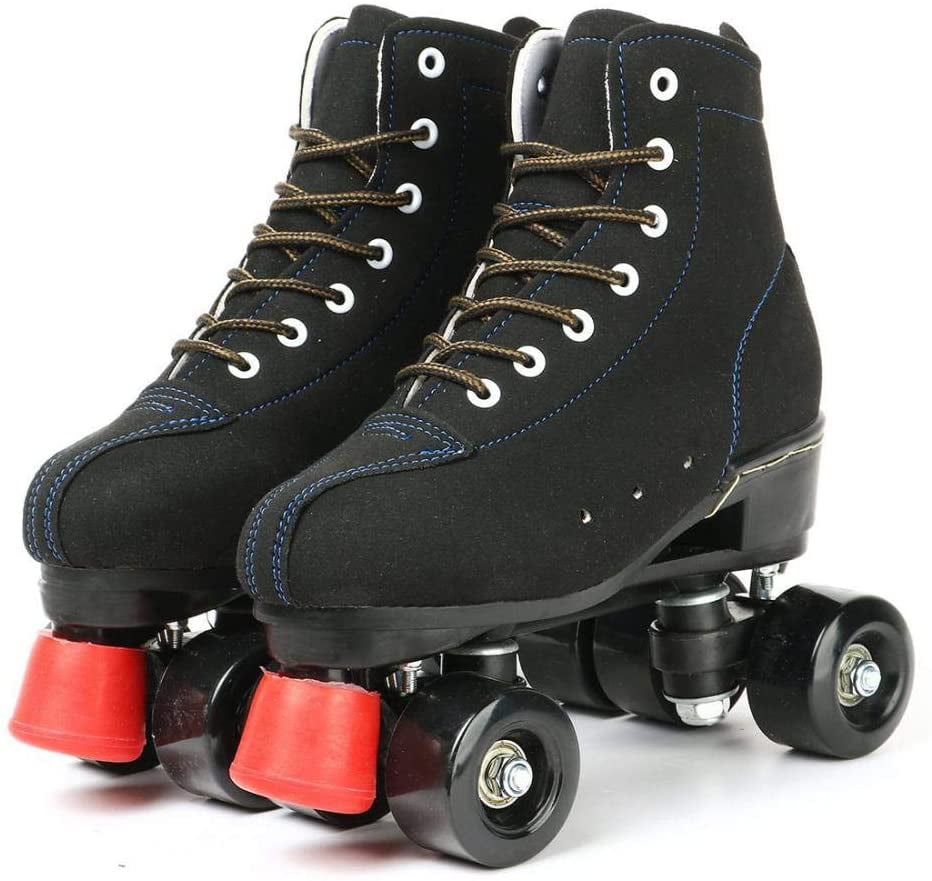 Adult Four-Wheel Skating Roller Shoes Adjustable High-top Roller Skates for Beginner Double Row Skates