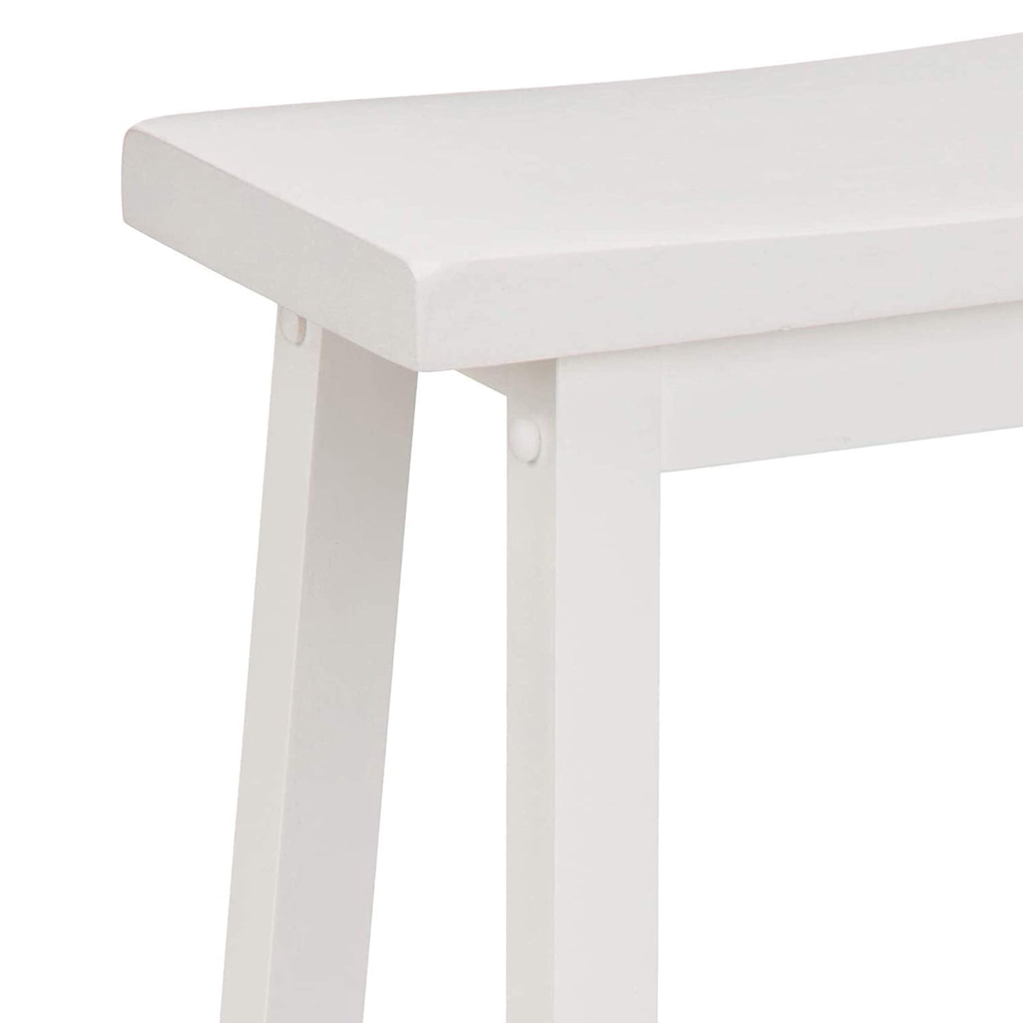 PJ Wood Saddle-Seat 29 Inch Kitchen and Bar Counter Stool, White, Set of 2