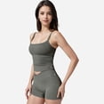 thumbnail image 3 of Women's Square Neck Tank Top with Spaghetti Straps - Small, Gray, 3 of 7