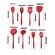 thumbnail image 3 of Juego de utensilios de cocina de nylon - Cucharas antiadherentes y espátulas de 6 piezas con cuchara ranurada y cucharón, rojo, 3 of 6