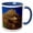 Blue/White, variant on 3drose, Alpine Wildflowers with Mt.clements at Logan Pass, Glacier Np, Montana, 15oz Two-tone Yellow Mug