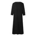 thumbnail image 4 of Midwennn Women's Zipper Front Robe 3/4 Sleeve Housecoat Calf Length Casual Nightgown Loose Bathrobe with Pockets Soft Knee Length Nightgowns Womens Nightshirt Sleepwear Shirt Button Nightgown plus, 4 of 4