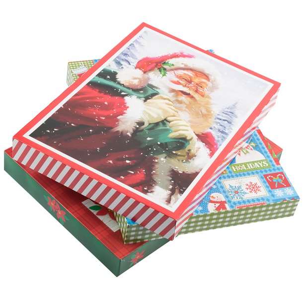 Jam Small Christmas Boxes 10 875x7 875x1 25 Classic Christmas 3 Pack Walmart Com Walmart Com