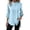 Light Blue, variant on Women's Textured Stand Collar Tunic Blouses Roll Tab Long Sleeve Button Down Shirts Side Slit Loose Casual Work Blouses Fall Fashion Tops White
