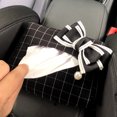thumbnail image 4 of Bonita caja de pañuelos con forma de lazo para el reposacabezas del asiento del coche, soporte para colgar en forma de torre de papel, organizador para mujer, accesorios de estilo para el interior del, 4 of 5